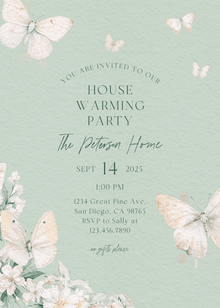 Pride and joy - housewarming invitation